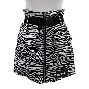 We11done A-Line Mini Skirt Women Size Medium Black White Animal Print High Waist